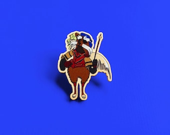 Sir Didymus Labyrinth Film / Movie Pin Badge, Geeky Brooch, Stocking Filler, Birthday Present, Labyrinth Pin, Handmade Illustrated Brooch
