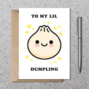 Carte de voeux boulette, carte d'anniversaire vierge, jolies cartes de Saint-Valentin, gourmet geek, carte kawaii, écologique/recyclable, carte pour un être cher