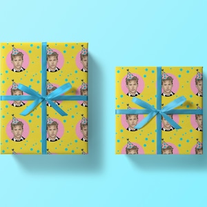 Papier cadeau Austin Butler, emballage cadeau et étiquette amusants pour les fans d'anniversaire, épais, papier cadeau de qualité Royaume-Uni, respectueux de l'environnement, recyclable