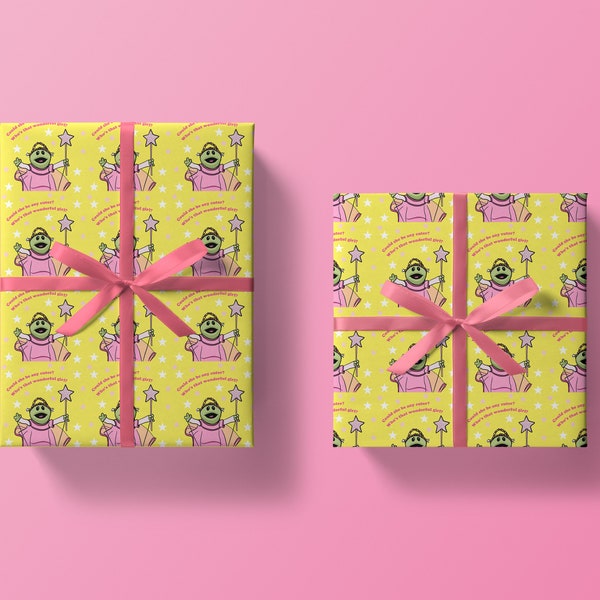 Who's That Wonderful Girl? Wrapping Paper, Nanalan Fan Art Gift Wrap & Tag, Thick, Quality Birthday Gift Wrap UK, Eco Friendly, Recyclable