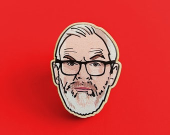 Greg Davies Pin Badge, Geeky Brooch, Stocking Filler, Funny Birthday Present, Pin Badges, Handmade Illustrated Brooch