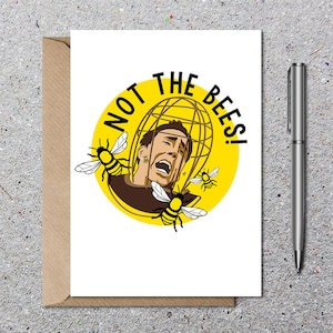 Carte Nicolas Cage, pas les abeilles ! Carte d'anniversaire vierge pour homme en osier, cartes de Saint-Valentin, carte de geek, écologique/recyclable, carte pour un être cher