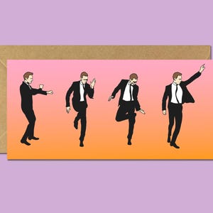 Carte Tom Hiddleston, danse Tom Hiddleston Fan Art, carte de voeux, drôle de carte vierge, félicitations, Saint-Valentin, Noël respectueux de l'environnement