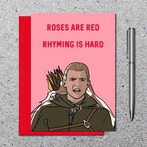 Carte inspirée du Seigneur des anneaux, Legolas, cadeau d'anniversaire drôle, carte d'anniversaire, cartes recyclées écologiques avec enveloppe