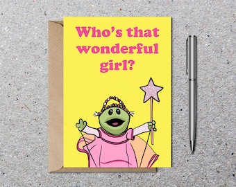 Who's That Wonderful Girl? Card, Birthday, Nanalan Greetings Card, Blank Card, Congratulations Cards, Birthday Invitation Cards Eco Friendly