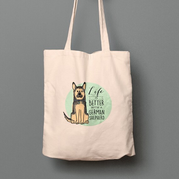 Christmas German Shepherd Shoulder Shopping Tote Bag