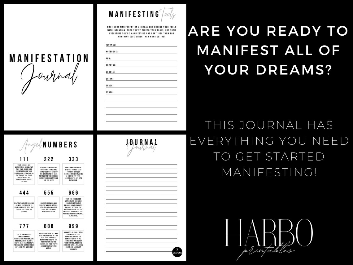 Manifestation Journal Printable Manifestation Planner Etsy