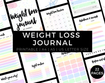 Weight Loss Journal | Printable Weight Loss Tracker | Fitness Planner | Meal Planner | Printable Weight Loss Journal | Weight Loss Tracker