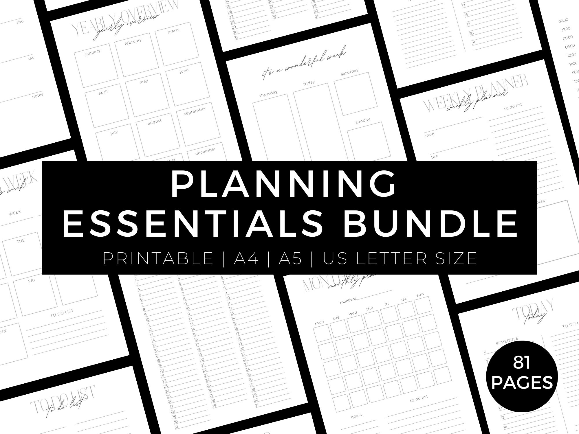 Printable Planner Bundle Printable Planner Inserts Etsy