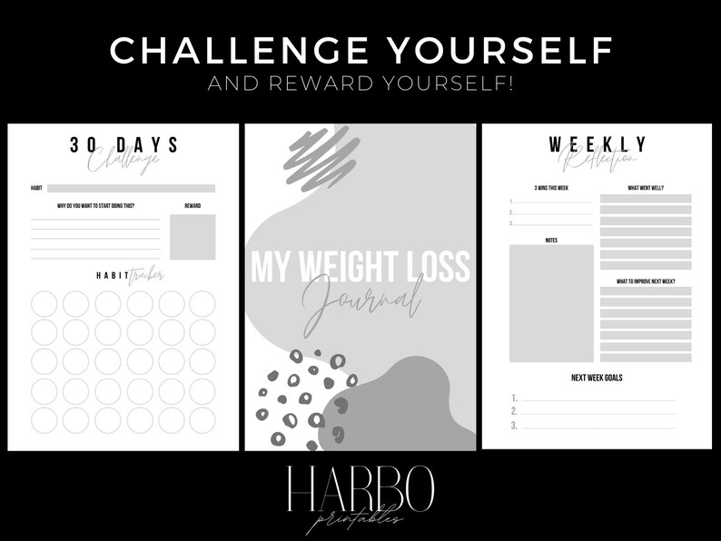 Weight Loss Journal Printable Weight Loss Tracker Fitness Planner Meal