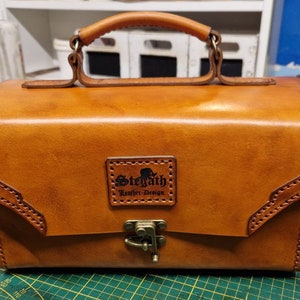 Valise *Sac * Étui de barbier * Sac à outils * Sac à outils * Étui pour appareil photo, sac de coiffeur * Cuir * Cuir * cousu à la main * Sac à outils *