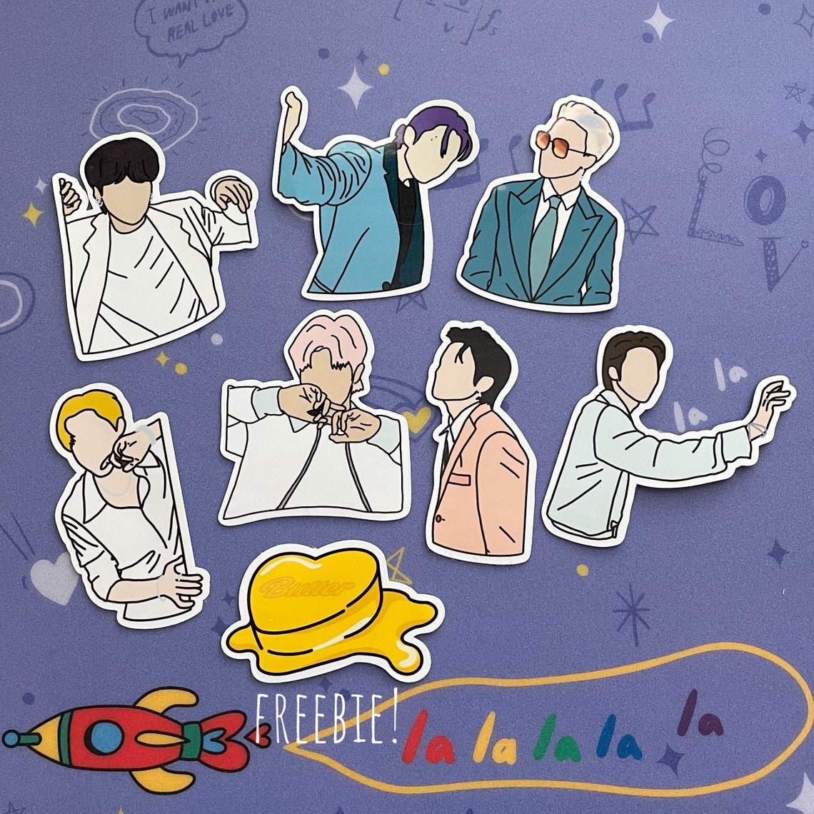 bts butter die cut stickers matte waterproof laptop etsy
