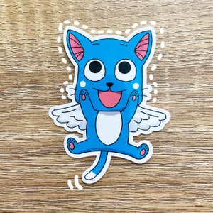 Happy (Fairy Tail) Die Cut Sticker | Matte, Waterproof, Laptop Sticker