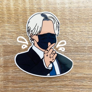 Blonde Jungkook Die Cut Stickers | Matte, Waterproof, Laptop Sticker