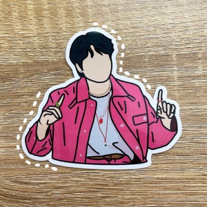 Jungkook Links & Rechts Gestanst Sticker | Mat, waterdicht mat, laptopsticker