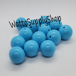 20mm Blue Solid Chunky Beads / Bag of 10 Beads / Bubblegum Beads / DIY and Crafting Supplies / Jewelry Creations