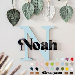 Placa de identificación XXL para habitación infantil | cartel de puerta | Letrero de madera personalizado | decoración de pared | letras | Regalo Niños Bebé | Decoración del hogar