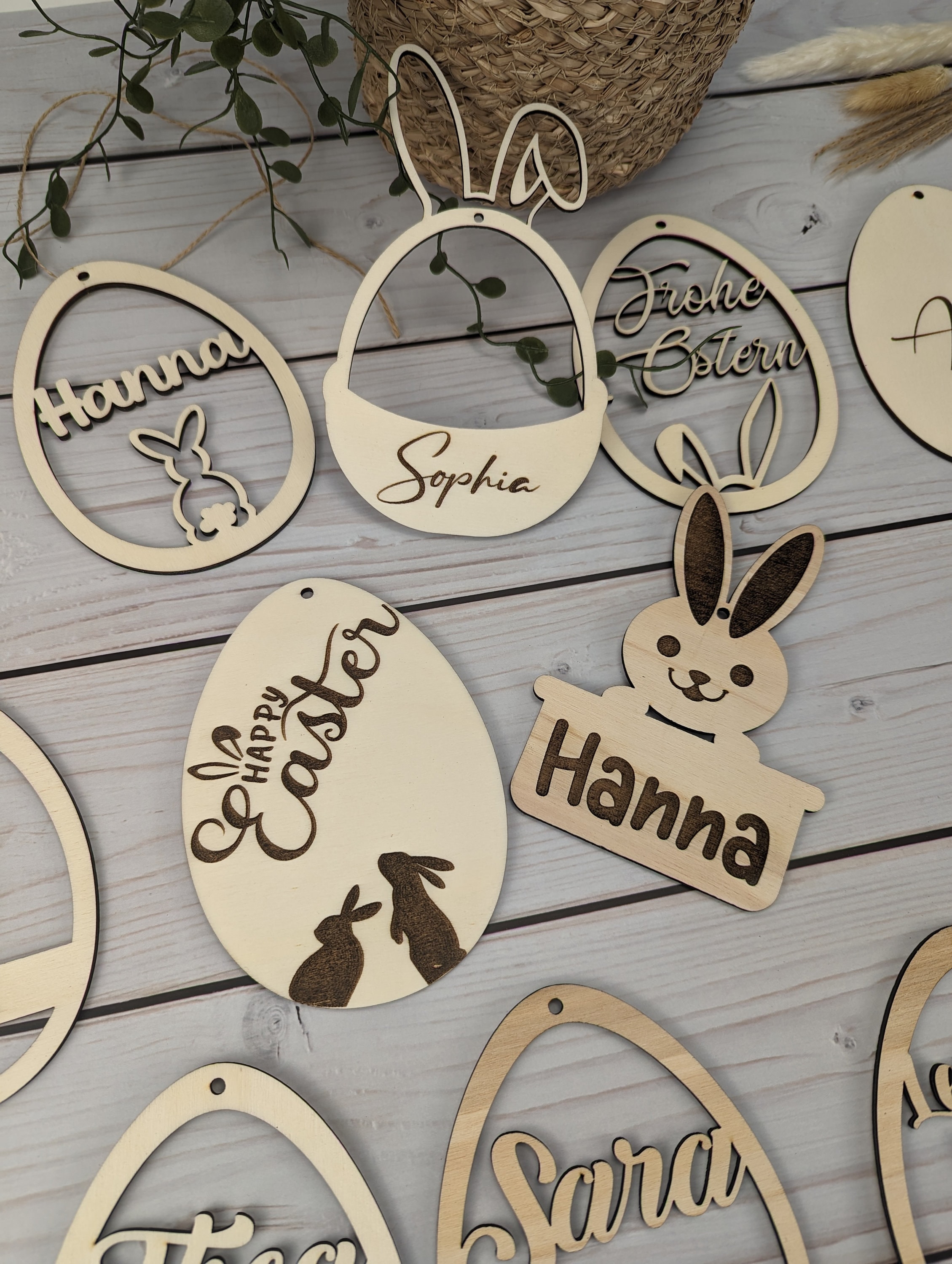 Easter decoration personalized made of wood | Easter gift | Easter pendant with name | Easter | Easter pendant | Wooden pendant | Easter basket | Easter basket