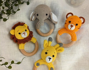 Animali a sonagli in legno personalizzati | Giocattoli per bambini | Giocattoli in legno | Sonaglio per bambini inciso | Accessori per neonati | Regalo inciso