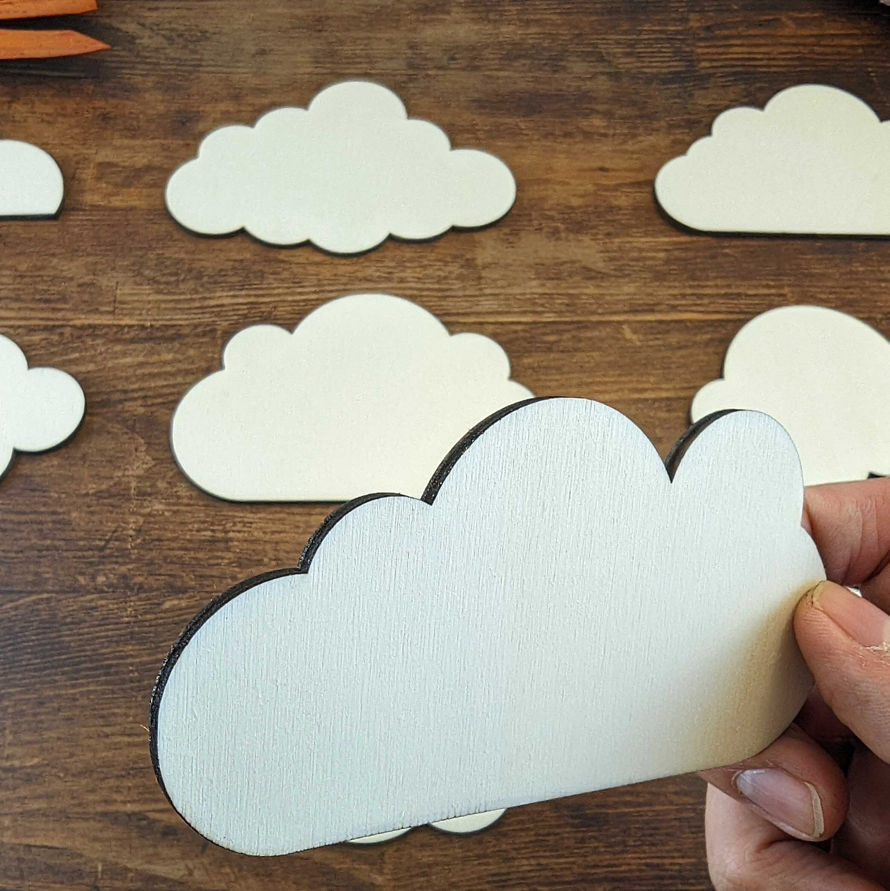 Nuvole Decorativa In Legno Kleenes Traumhandel - 10 Cm, Per Cameretta, Camera, Soggiorno