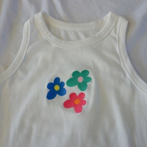 Flower Power Ribbed Tank - Etsy