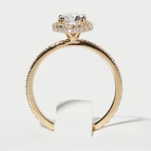 1.70 CTW Round Halo Moissanite Engagement Ring - Round Halo Moissanite Ring - Promise Ring - Wedding Ring - 14K White Gold Ring For Women