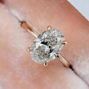 3 Ct Oval Cut Moissanite Ring / Moissanite Oval Engagement Ring / Moissanite Hidden Halo Wedding Proposal Ring / Elongated Oval Shaped Ring