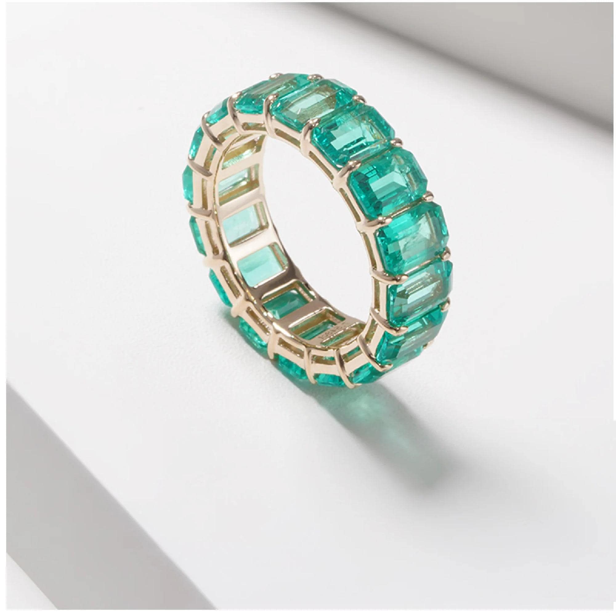 Emerald 14K Gold Full Eternity Band May Birthstone Matching Band ...