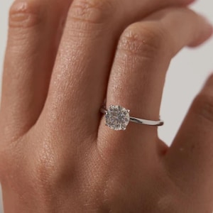 Moissanite 7mm Round Cut Engagement Ring, Round Solitaire Ring, 14k Solid Gold Ring, Anniversary Gift Ring, Bridal Ring, Personalized Gift