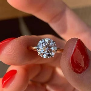 1.5 Ct Round Cut Moissanite Ring, Moissanite Round Engagement Ring, Moissanite Wedding Proposal Ring, Moissanite Solitaire Engagement Ring
