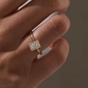 2.80 CT Radiant Cut Solitaire Moissanite Diamond Engagement Ring 14k Gold Moissanite Promise Ring Radiant Moissanite Anniversary Ring Gift