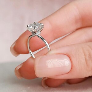 2.10 Ctw Cushion Cut Diamond Ring Cushion Cut Moissanite Engagement Ring Hidden Halo Cushion Cut Engagement Ring Cushion Cut Solitaire Ring