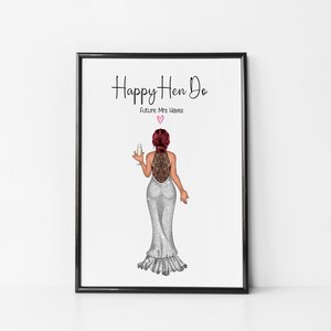 Personalisierte digitale beste Freundin Hen Party Print, Freunde, Braut, Grußkarte, Andenken, Hen Party, Hen Do, Brautparty, zukünftige Mrs