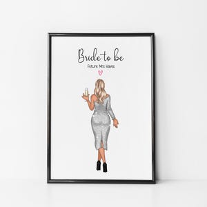 Personalisierte digitale beste Freundin Hen Party Print, Freunde, Braut, Grußkarte, Andenken, Hen Party, Hen Do, Brautparty, zukünftige Mrs