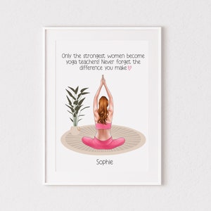 Impression personnalisée de professeur de yoga, cadeau, professeur, yoga, yogi, yogis, ami, amis, meilleurs amis, salle de sport, sport