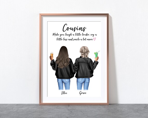 Personalised Cousin Print Cousin Gift BFF Family Wall Art | Etsy