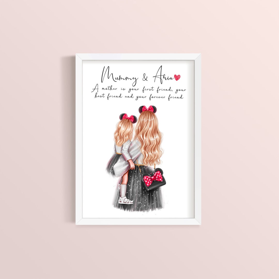 Personalised Mother and Daughter Print, Mother, Daughter, Gift, Mummy ...