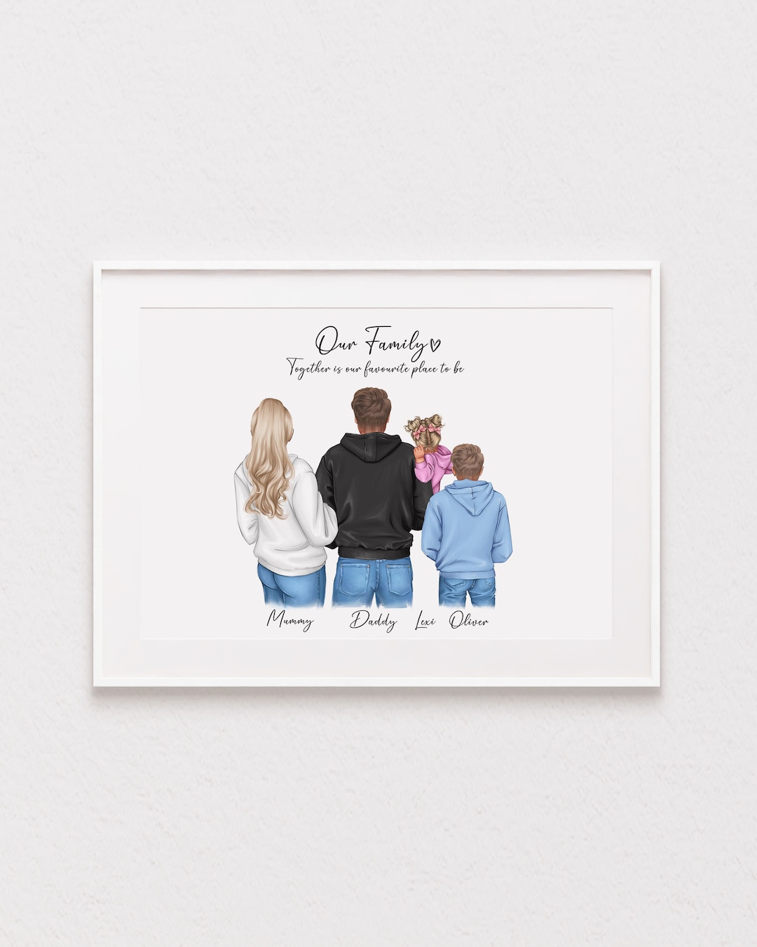 Personalised Family Print, Gift, Mum, Mother, Mam, Dad, Father, Brother ...