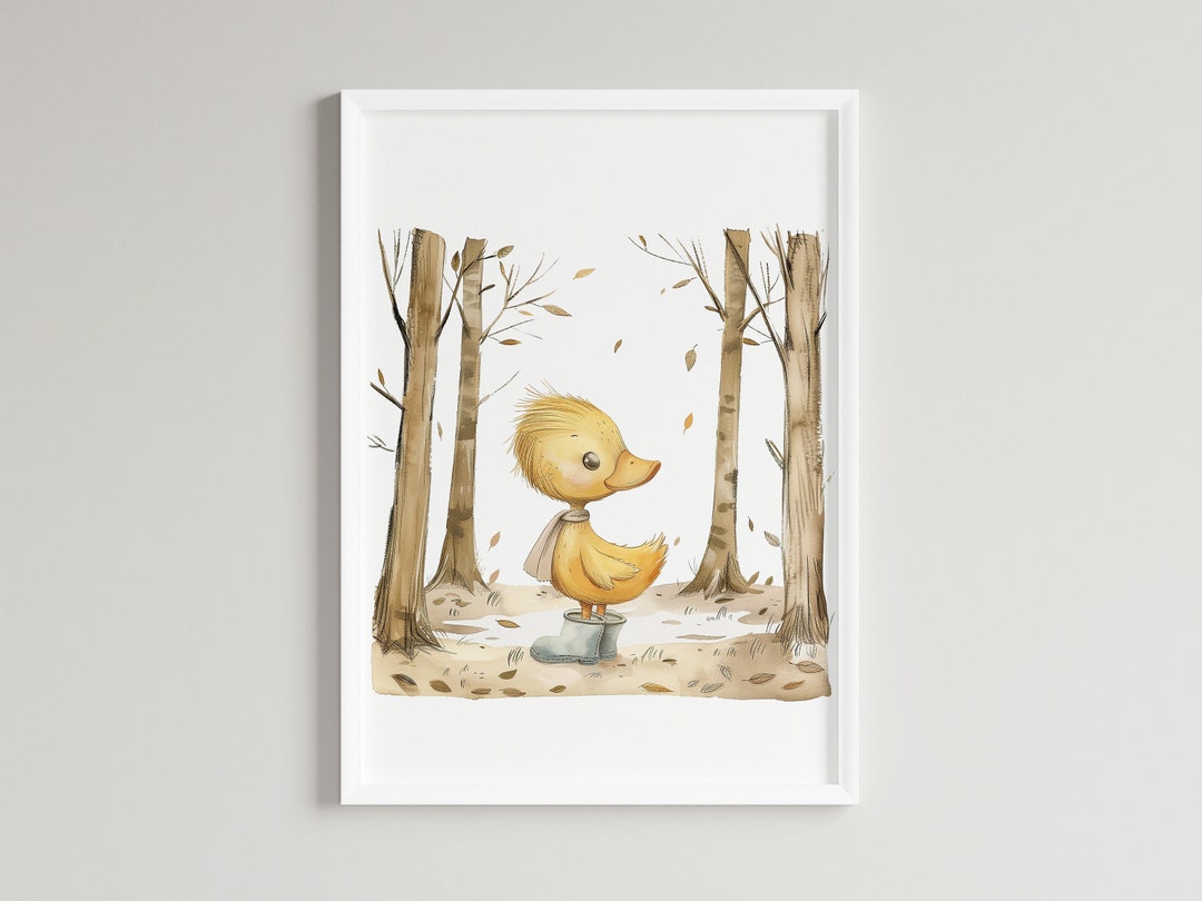 Cute Duckling Print, Duck, Ducks, Yellow Duck, Bedroom, Decor, Wall Art