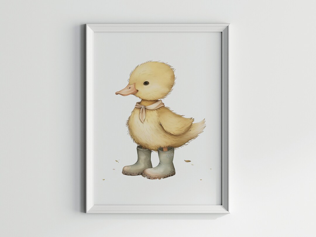 Cute Duckling Print, Duck, Ducks, Yellow Duck, Bedroom, Decor, Wall Art
