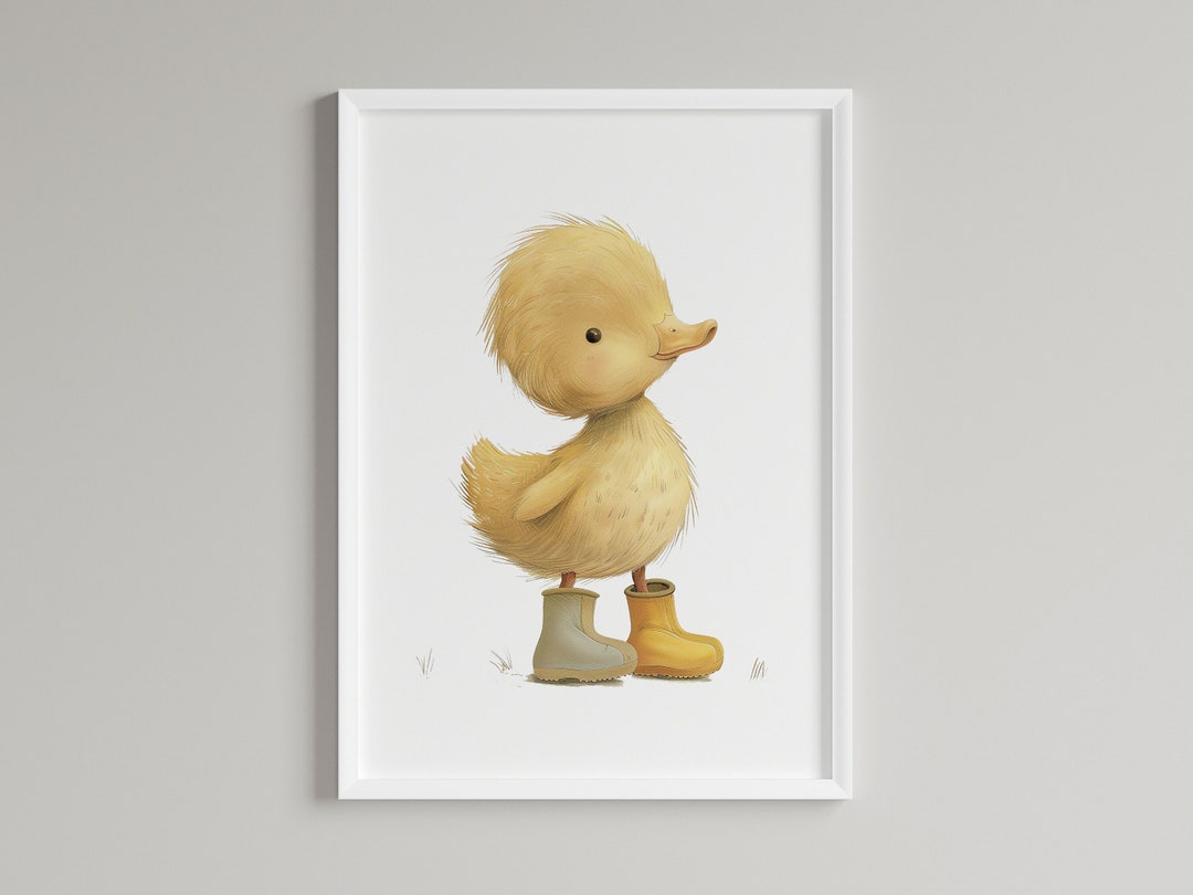 Cute Duckling Print, Duck, Ducks, Yellow Duck, Bedroom, Decor, Wall Art