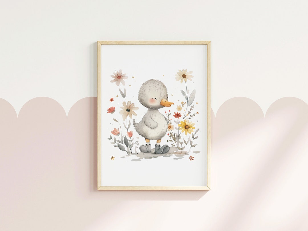Cute Duckling Print, Duck, Ducks, Yellow Duck, Bedroom, Decor, Wall Art