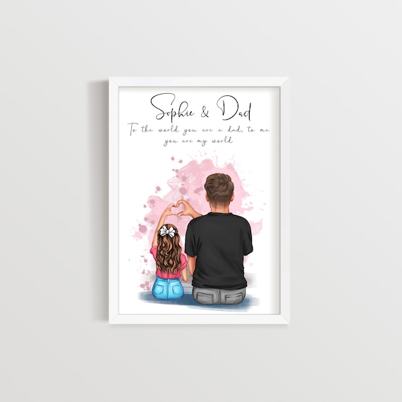 Personalised Dad and Daughter Print Fathers Day Daddy Dad | Etsy