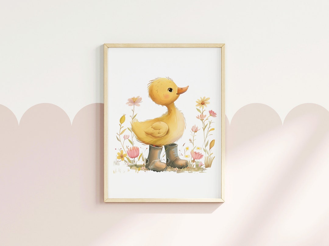 Cute Duckling Print, Duck, Ducks, Yellow Duck, Bedroom, Decor, Wall Art