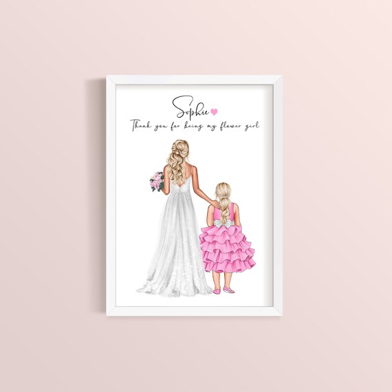 Personalised Flower Girl Print Flower Girl Gift Bridal | Etsy