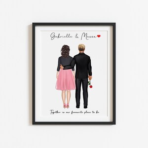 Personalised Couple Print, A4 or A5, Valentines Day, Boyfriend, Girlfriend, Gift