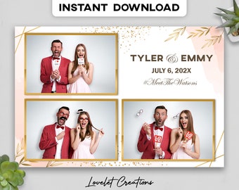 Photobooth Template #6 , Wedding Photobooth template ,Editable Template,  Digital File - INSTANT Download