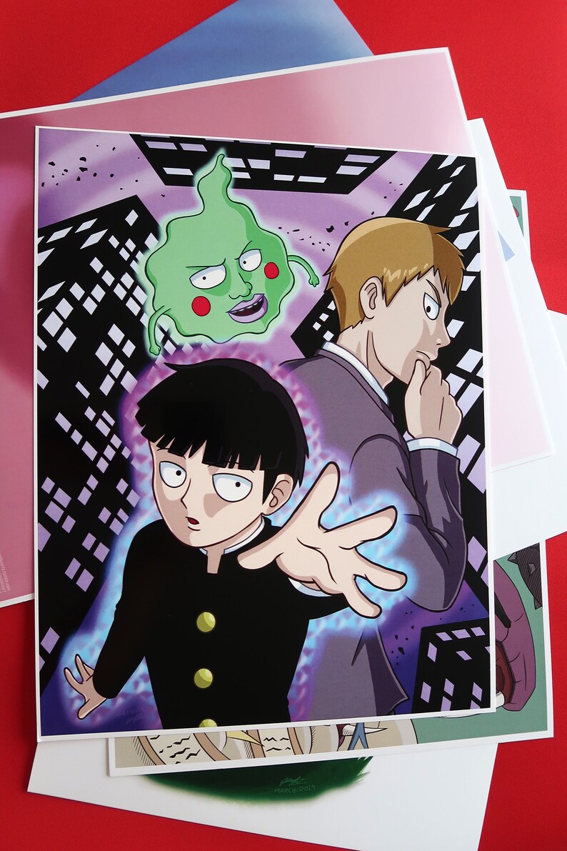 Mob Psycho 100 with Reigen and Dimple Print | Etsy