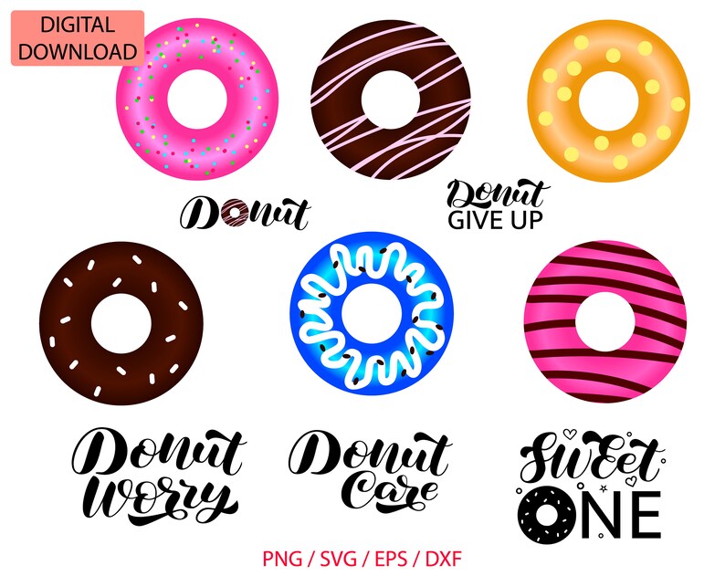 Download Sprinkled Donut Sticker Png File Donut Worry Hand Lettered Quote Donuts With Sprinkles Svg File For Cut Instant Download Sweet One Svg Art Collectibles Drawing Illustration Dekorasyonu Net
