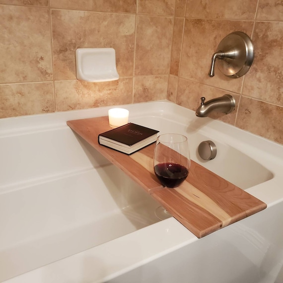 Handmade Cherry Wood Bath Caddy Bath Decor Bath Etsy